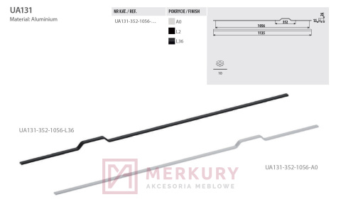 Uchwyt meblowy UA131, czarny mat, 352/1056mm GAMET SKLEP INTERNETOWY MERKURY AKCESORIA MEBLOWE MARIUSZ ADAMCZYK Uchwyt meblowy UA131, czarny mat, 352/1056mm GAMET SKLEP INTERNETOWY MERKURY AKCESORIA MEBLOWE MARIUSZ ADAMCZYK
