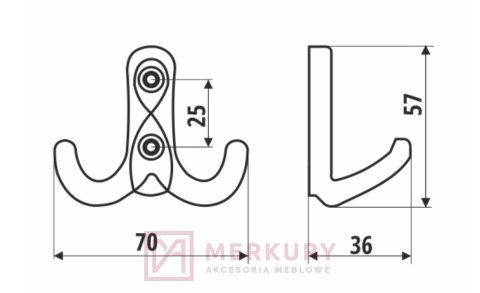 Wieszak meblowy WR42, złoty mat szczotkowany GAMET SKLEP INTERNETOWY MERKURY AKCESORIA MEBLOWE MARIUSZ ADAMCZYK