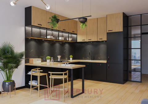 Nóżka meblowa GAMET NS40 czarny mat H820 MERKURY Akcesoria Meblowe