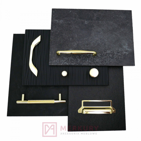 UU17-0192-G0003 uchwyt meblowy GAMET złoty połysk MERKURY Akcesoria Meblowe