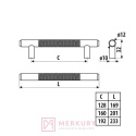 RE32-0160-L36 GAMET czarny mat L36 uchwyt meblowy MERKURY Akcesoria Meblowe sklep internetowy sklep.merkuram.pl