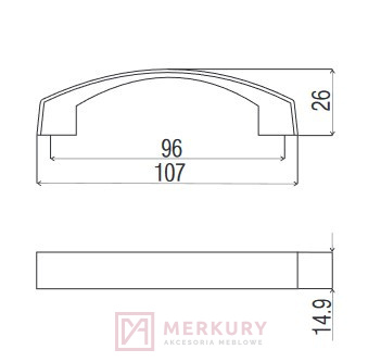 Uchwyt meblowy DC D721 czarny mat MERKURY Akcesoria Meblowe Uchwyt meblowy DC D721 czarny mat MERKURY Akcesoria Meblowe