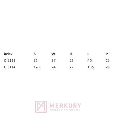 Uchwyt meblowy NOMET FIORE C-5111 czarny mat MERKURY Akcesoria Meblowe