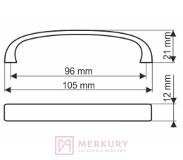 Uchwyt meblowy GAMET UN45 chrom połysk 96mm MERKURY Akcesoria Meblowe