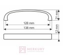 Uchwyt meblowy GAMET UN45 stal szczotkowana inox 128mm MERKURY Akcesoria Meblowe