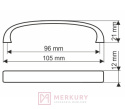 Uchwyt meblowy GAMET UN45 aluminium mat 96mm MERKURY Akcesoria Meblowe Uchwyt meblowy GAMET UN45 aluminium mat 96mm MERKURY Akcesoria Meblowe