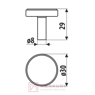 Gałka meblowa GAMET GU18 chrom połysk fi30mm MERKURY Akcesoria Meblowe