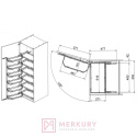 Kosz Cargo Maxi Tandem FGV 6-poziomowy biały 450mm H-1725mm MERKURY Akcesoria Meblowe