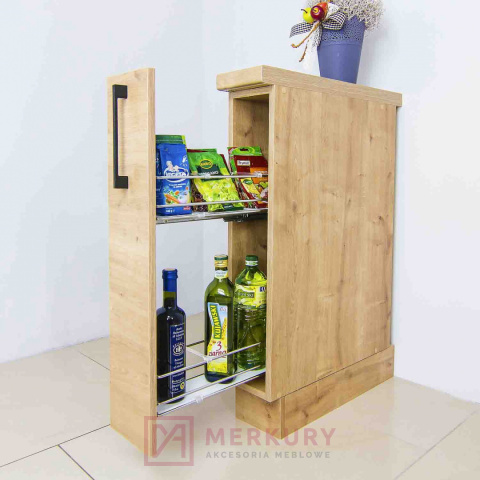 Kosz Cargo Mini 2-poziomowy FGV antracyt 15cm lewy MERKURY Akcesoria Meblowe Kosz Cargo Mini 2-poziomowy FGV antracyt 15cm lewy MERKURY Akcesoria Meblowe