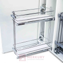 Kosz Cargo Mini FGV 2-poziomowy chrom/biały prawy 20cm MERKURY Akcesoria Meblowe