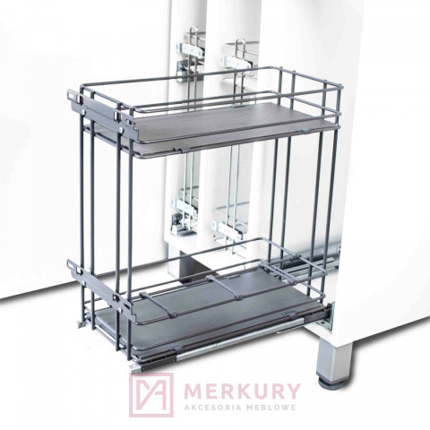 Kosz Cargo Mini FGV 2-poziomowy antracyt 50cm MERKURY Akcesoria Meblowe Kosz Cargo Mini FGV 2-poziomowy antracyt 50cm MERKURY Akcesoria Meblowe