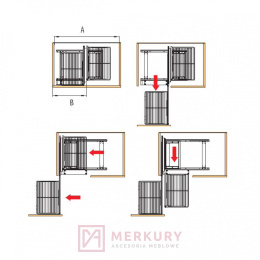 Kosz uniwersalny NOMET Magic Komfort W-6000 1200mm antracyt MERKURY Akcesoria Meblowe