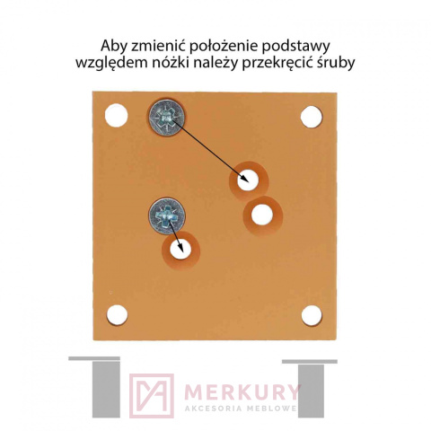 Nóżka meblowa regulowana miedż mat H-100mm MERKURY Akcesoria Meblowe Nóżka meblowa regulowana miedż mat H-100mm MERKURY Akcesoria Meblowe