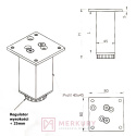 Nóżka meblowa regulowana miedż mat H-100mm MERKURY Akcesoria Meblowe