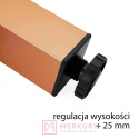 Nóżka meblowa regulowana miedż mat H-150mm MERKURY Akcesoria Meblowe