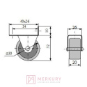 Kółko meblowe KK-06 fi30mm szary MERKURY Akcesoria Meblowe