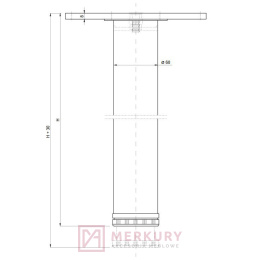 Noga meblowa GTV NM-A61100-05 aluminium 60x60 1100mm MERKURY Akcesoria Meblowe