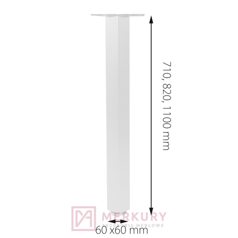 Noga stołowa kwadratowa 60x60 czarna H-710mm MERKURY Akcesoria Meblowe