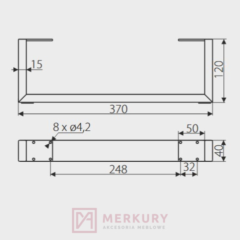 Nóżka meblowa GAMET NS38 czarny mat H-120mm MERKURY Akcesoria Meblowe Nóżka meblowa GAMET NS38 czarny mat H-120mm MERKURY Akcesoria Meblowe