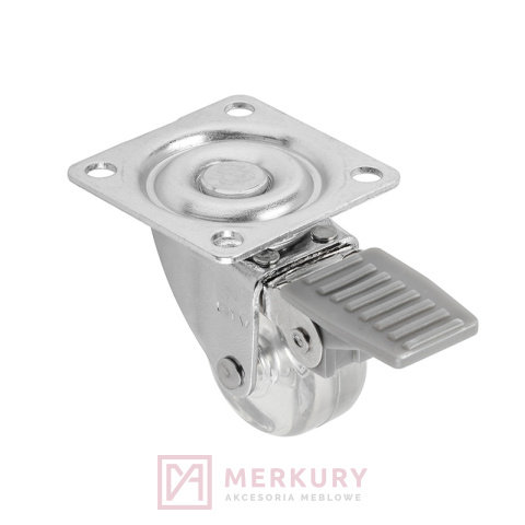 Kółka meblowe KM-A, fi 35mm, przezroczyste, z hamulcem merkury akcesoria meblowe sklep Kółka meblowe KM-A, fi 35mm, przezroczyste, z hamulcem merkury akcesoria meblowe sklep