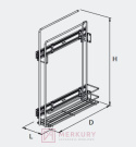 Kosz cargo boczne z wieszakiem na ręczniki W-2315M chrom połysk MERKURY Akcesoria Meblowe
