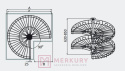 Kosz obrotowy 3/4 NOMET W-4169 fi 690mm MERKURY Akcesoria Meblowe