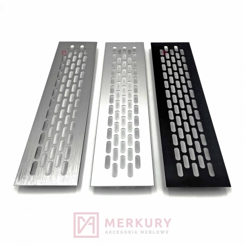 Kratka wentylacyjna duża stal szczotkowana inox 60x800mm MERKURY Akcesoria Meblowe