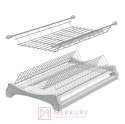 Ociekarka dwupoziomowa z podstawą aluminiową W-2507, do szafki 50cm, srebrna NOMET SKLEP INTERNETOWY MERKURY AKCESORIA MEBLOWE