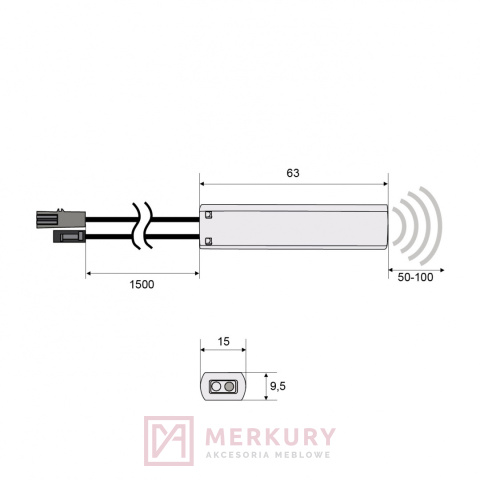 Wyłącznik uniwersalny zblieniowy WUN-1-IR 5A 12V 60W MERKURY Akcesoria Meblowe Wyłącznik uniwersalny zblieniowy WUN-1-IR 5A 12V 60W MERKURY Akcesoria Meblowe