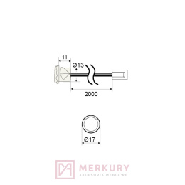 Wyłącznik zbliżeniowy WZB-2-IR 1A 230V 250W MERKURY Akcesoria Meblowe