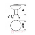 Gałka meblowa GU11, miedź szczotkowana, fi 30mm