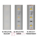 Klosz wciskany do profilu LED KL-WC1/5 szron 3m MERKURY Akcesoria Meblowe
