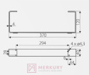 Nóżka meblowa GAMET NS37 czarny mat H-120mm MERKURY Akcesoria Meblowe