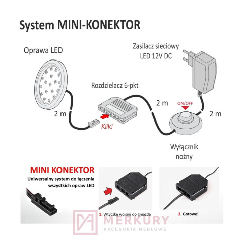Oprawa meblowa LED ORBIT 1,5W neutralny biały aluminium mat MERKURY Akcesoria Meblowe Oprawa meblowa LED ORBIT 1,5W neutralny biały aluminium mat MERKURY Akcesoria Meblowe