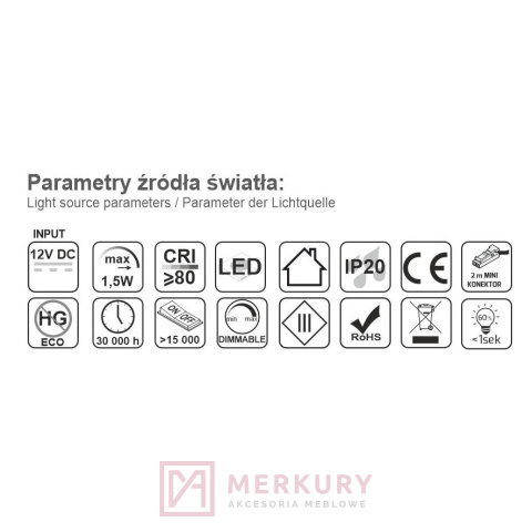 Oprawa meblowa LED ORBIT 1,5W neutralny biały aluminium mat MERKURY Akcesoria Meblowe Oprawa meblowa LED ORBIT 1,5W neutralny biały aluminium mat MERKURY Akcesoria Meblowe