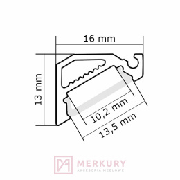Profil do LED kątowy PLA-K5 czarny MERKURY Akcesoria Meblowe