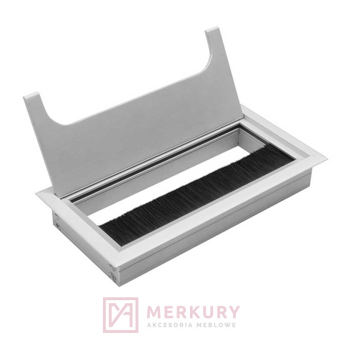 Przelotka do kabla aluminium mat 80x160mm MERKURY Akcesoria Meblowe Przelotka do kabla aluminium mat 80x160mm MERKURY Akcesoria Meblowe