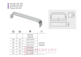 UA-347 Uchwyt meblowy, aluminium mat, GTV, sklep internetowy MERKURY Akcesoria Meblowe Mariusz Adamczyk