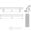 Uchwyt relingowy GAMET RE10 złoty połysk 288/368mm MERKURY Akcesoria Meblowe