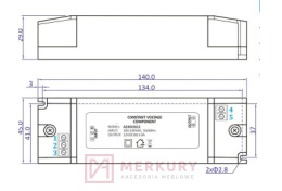 Zasilacz LED driver 3A 12VDC 36W MERKURY Akcesoria Meblowe