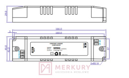 Zasilacz LED driver 5A 12VDC 60W MERKURY Akcesoria Meblowe