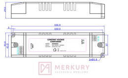 Zasilacz LED driver 6,67A 12VDC 80W MERKURY Akcesoria Meblowe