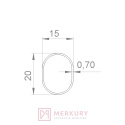 Drążek rura do szafy 100cm/dł. 96,2cmowalny + 2 szt mocowań