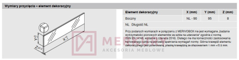 Element dekoracyjny do MERIVOBOX BLUM ZE4M360G, szkło przezroczyste, 450mm Element dekoracyjny do MERIVOBOX BLUM ZE4M360G, szkło przezroczyste, 450mm