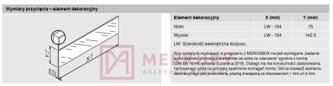 Element dekoracyjny frontu do MERIVOBOX BLUM ZE4H1058G, szkło przezroczyste, 1058mm Element dekoracyjny frontu do MERIVOBOX BLUM ZE4H1058G, szkło przezroczyste, 1058mm