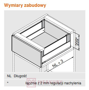 MERIVOBOX BOXCAP wys."E" NL=400mm szary MERKURY Akcesoria Meblowe MERIVOBOX BOXCAP wys."E" NL=400mm szary MERKURY Akcesoria Meblowe