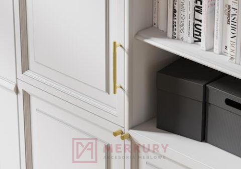 Uchwyt meblowy relingowy RE32 złoty mat 128mm MERKURY Akcesoria Meblowe Uchwyt meblowy relingowy RE32 złoty mat 128mm MERKURY Akcesoria Meblowe