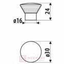 Gałka meblowa GA08 czarny połysk fi 30mm MERKURY Akcesoria Meblowe