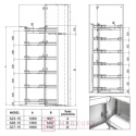 Kosz Cargo Maxi Tandem FGV 6-poziomowy biały 600mm, H-1725mm MERKURY Akcesoria Meblowe