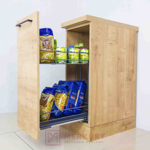 Kosz Cargo Mini 2-poziomowy FGV chrom połysk/biały 40cm MERKURY Akcesoria Meblowe Kosz Cargo Mini 2-poziomowy FGV chrom połysk/biały 40cm MERKURY Akcesoria Meblowe